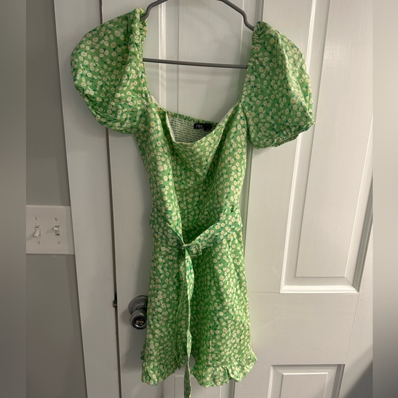 Zara Floral Linen Blend Dress - Picture 2 of 5